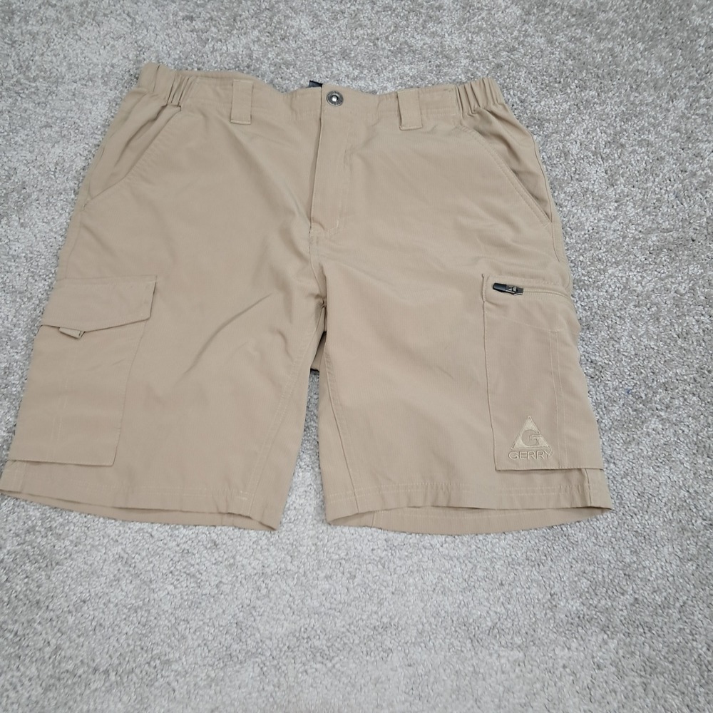 Gerry Mens Tan Khaki Stretch Ripstop Cargo Shorts Size 34 1125329 Outdoor Hiking